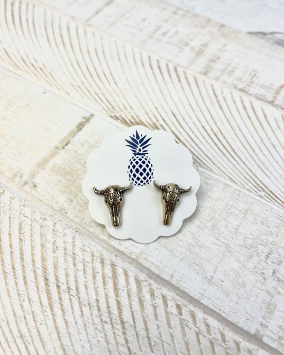 Long Horn Stud Earrings