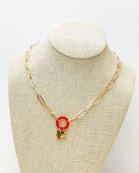 Gold Paperclip Silicone Ring Charm Necklaces