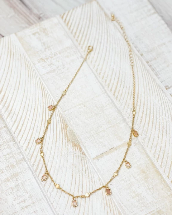 Semi Precious Dangle Charm Necklaces