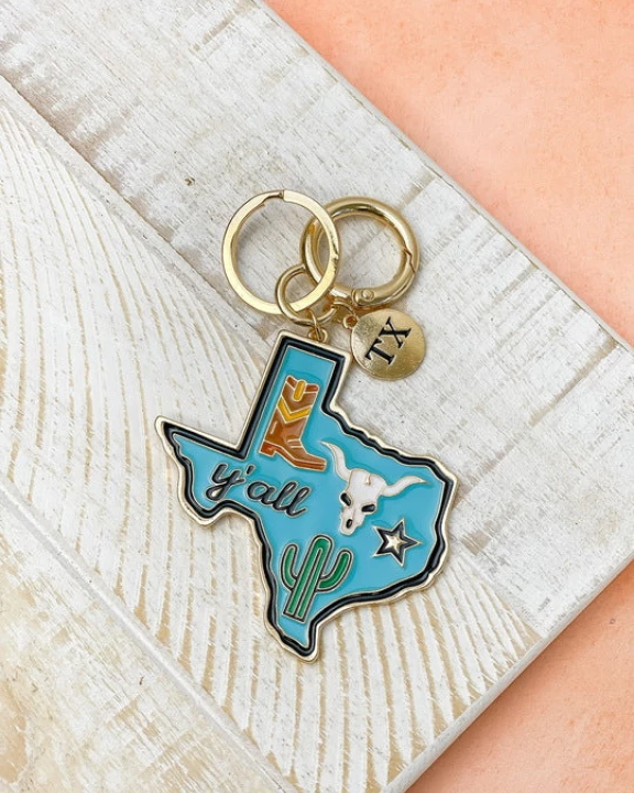 Texas State Enamel Keychain