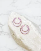 Gold Ball Double Hoop Earrings