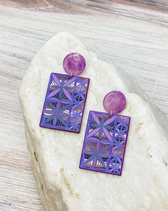 Mosaic Tile Clay Dangle Earrings