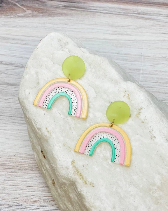 Bright Rainbow Dangle Earrings