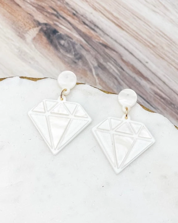 Diamond Acrylic Dangle Earrings