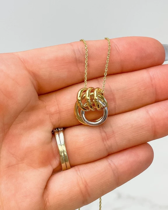 Gold Dipped Silver Ring Necklace