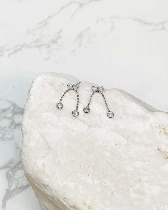 Crystal Bowtie Drop Earrings