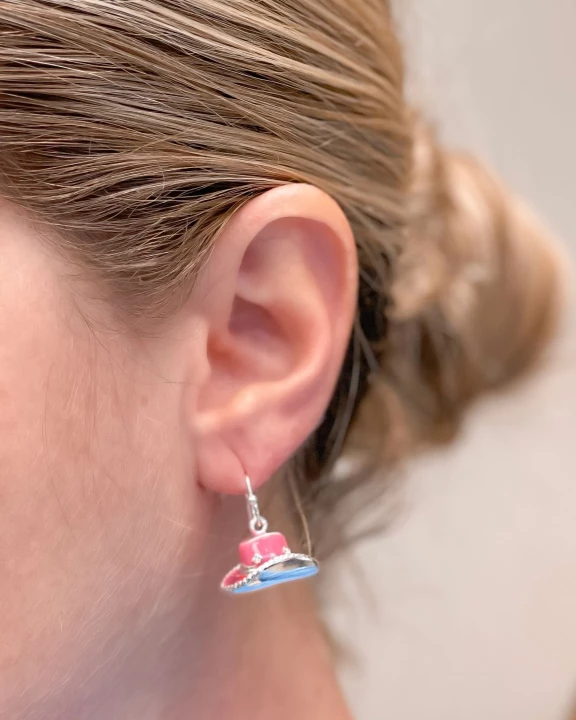Enamel Cowboy Hat Dangle Earrings