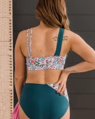 Near To Paradise Swim Bottoms- Teal & Ivory Floral