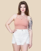 10760 - White Denim Shorts