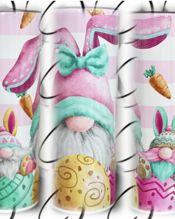 Easter Bunny Gnomes 20oz Skinny Tumbler