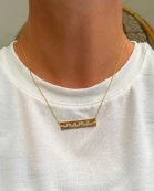 Cubic Zirconia 'mama' Bar Pendant Necklaces