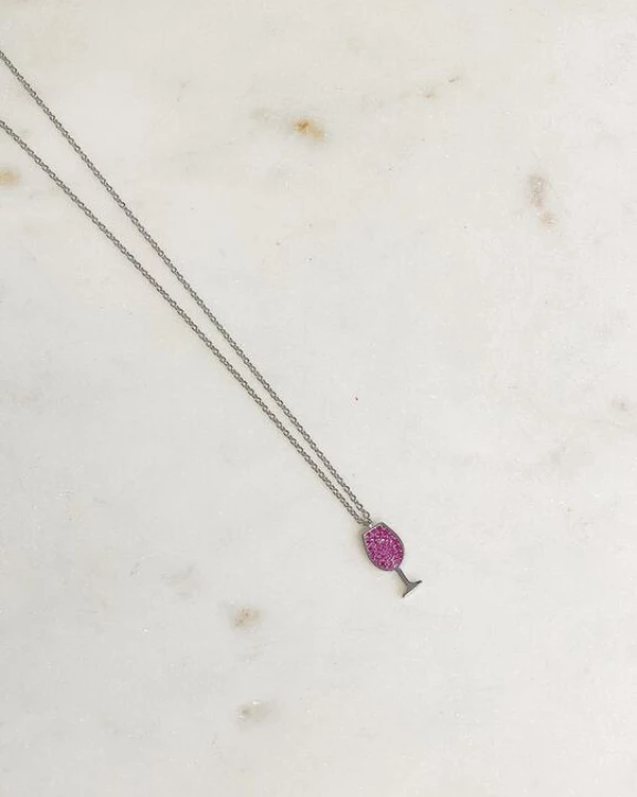 Cubic Zirconia Wine Pendant Necklaces