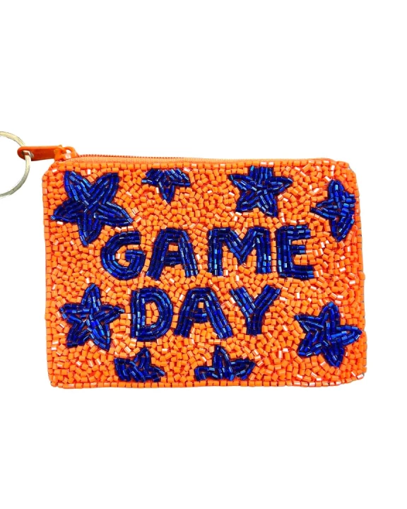 Orange/Blue Game Day Keychain Pouch
