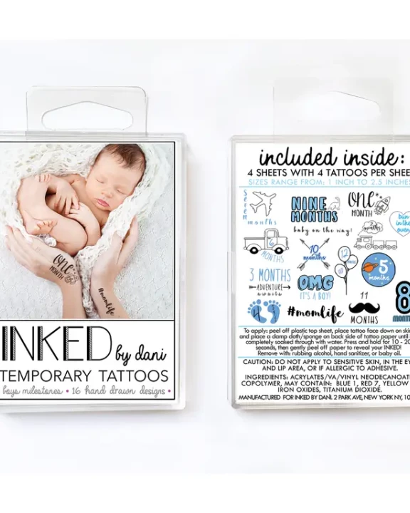 Baby Boy Milestone Temporary Tattoo Pack