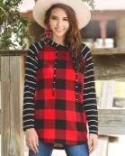 10481 - Leopard and Stripes Hoodie with Pockets