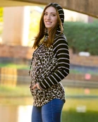 10481 - Leopard and Stripes Hoodie with Pockets