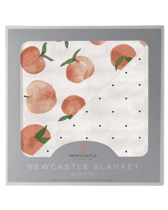 Carnelian Peaches and Black and White Polka Dot Newcastle Blanket