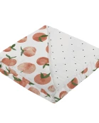 Carnelian Peaches and Black and White Polka Dot Newcastle Blanket