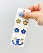 Simple Enamel Flower Earrings Sets